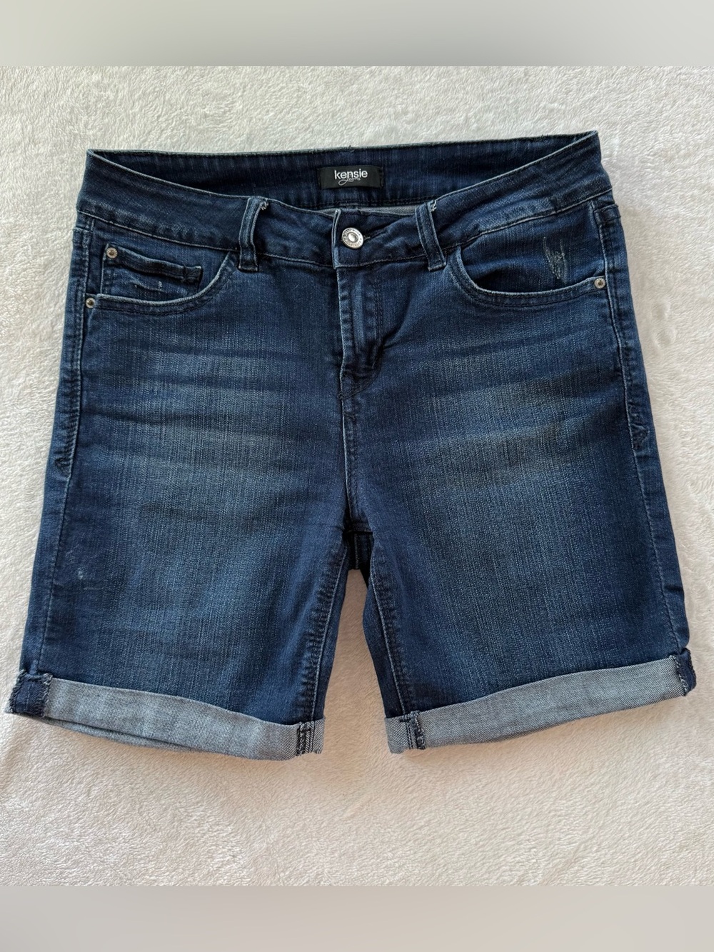Kensie Dark Wash Blue Denim Jean Shorts